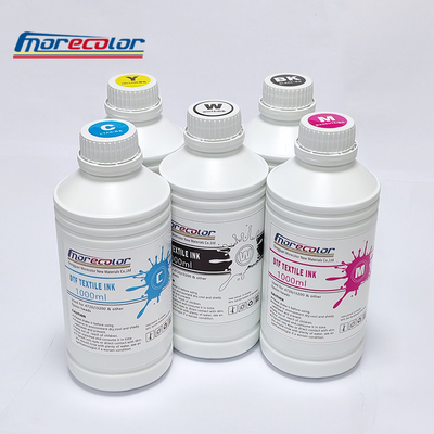 CMYKW Natural Color Pigment Textile Ink For Inkjet Printer MSDS Certificate